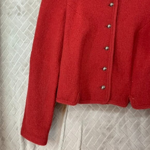 Drig Salzburger Womens Small Jacket Red Wool Button Up Austrian Vintage - Picture 3 of 15